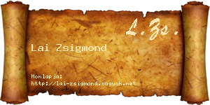 Lai Zsigmond névjegykártya
